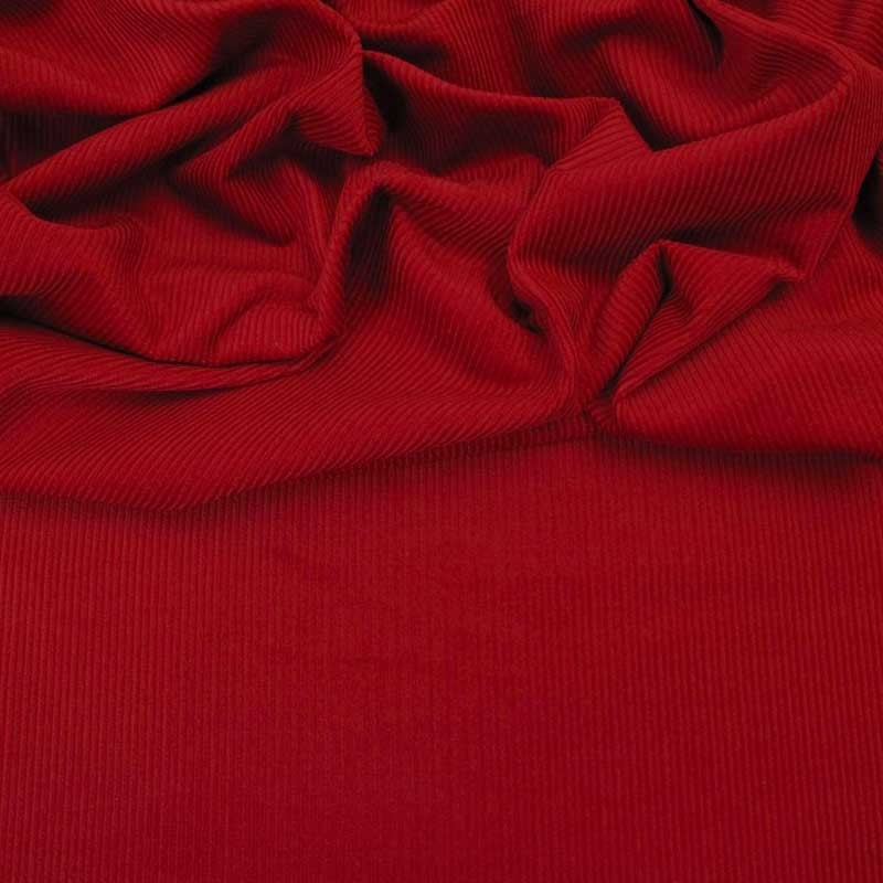 Tissu velours milleraies rouge peony, x10cm dans Accueil par Couture et Cie