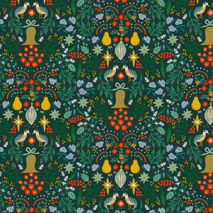 Tissu Rifle paper Holiday Classics Partridge evergreen metallic, x10cm dans Accueil par Couture et Cie
