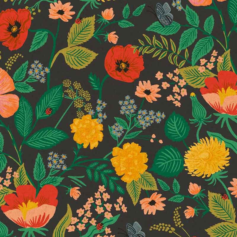 Tissu canvas Rifle Paper Camont Poppy Fields dans Accueil par Couture et Cie