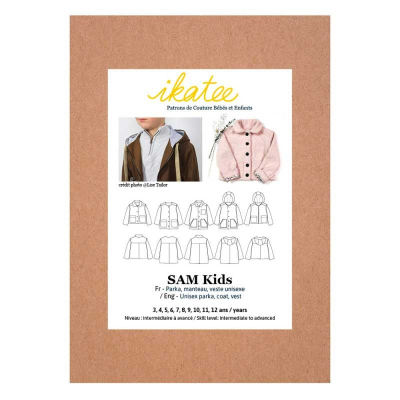 Patron couture Ikatee veste Sam kids dans Accueil par Couture et Cie