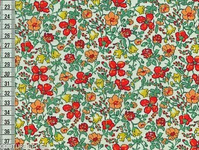 Tissu Liberty Meadow orangé, coupon 90x137cm dans Tissus LIBERTY OF LONDON par Couture et Cie