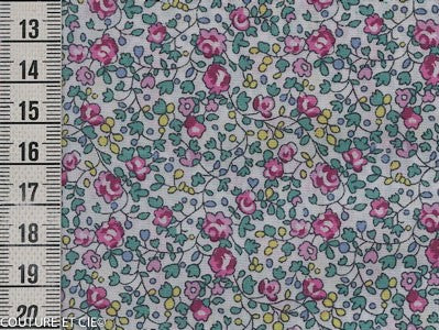Tissu Liberty Eloise rose et vert dans Tissus LIBERTY OF LONDON par Couture et Cie