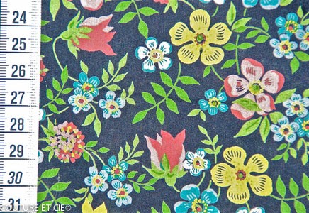 Tissu Liberty Edenham noir, coupon 80x137cm dans Tissus LIBERTY OF LONDON par Couture et Cie