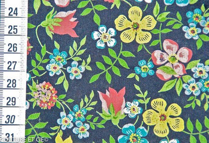 Tissu Liberty Edenham noir, coupon 80x137cm dans Tissus LIBERTY OF LONDON par Couture et Cie