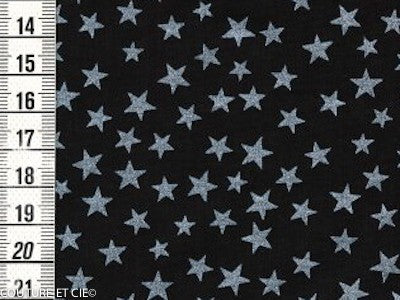 Batiste coton noire étoiles nacrées, x10cm dans Tissus Etoiles par Couture et Cie