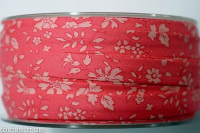 Biais Liberty Capel corail, x10cm dans BIAIS par Couture et Cie