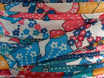 Biais Liberty Mauvey turquoise, x10cm dans BIAIS par Couture et Cie