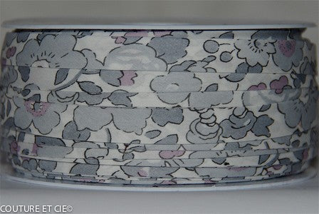 Biais Liberty Betsy gris platine x10cm dans Accueil par Couture et Cie