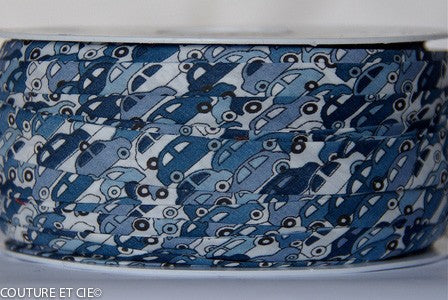 Biais Cars bleu indigo dans Biais Liberty par Couture et Cie