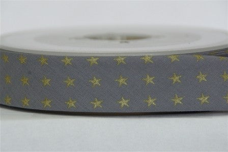 Biais gris étoiles dorées dans Biais France Duval Stalla par Couture et Cie