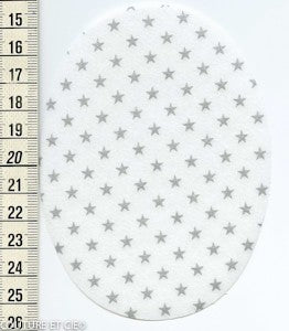 Coudières FDS blanc étoiles argent dans THERMOCOLLANTS par Couture et Cie