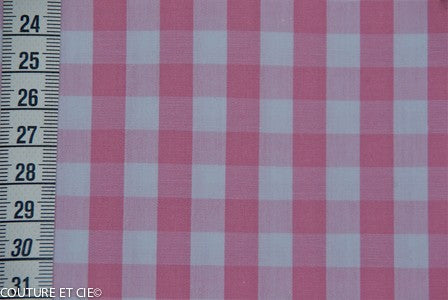 Vichy grands carreaux rose dans Popelines par Couture et Cie