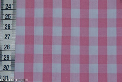 Vichy grands carreaux rose dans Popelines par Couture et Cie