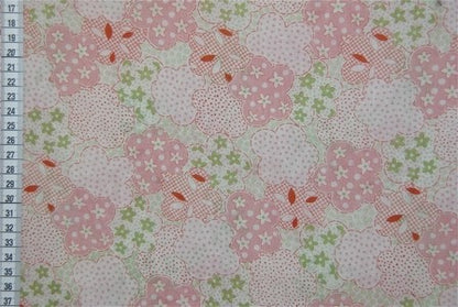 Tissu Kokka Fleurs rose et vert dans TISSUS JAPONAIS par Couture et Cie