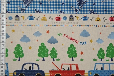 Tissu Kokka Autos et Robots" " dans TISSUS JAPONAIS par Couture et Cie