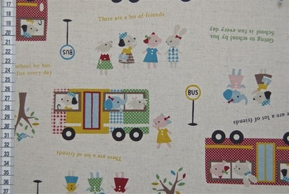 Tissu Kokka Ramassage scolaire dans TISSUS JAPONAIS par Couture et Cie