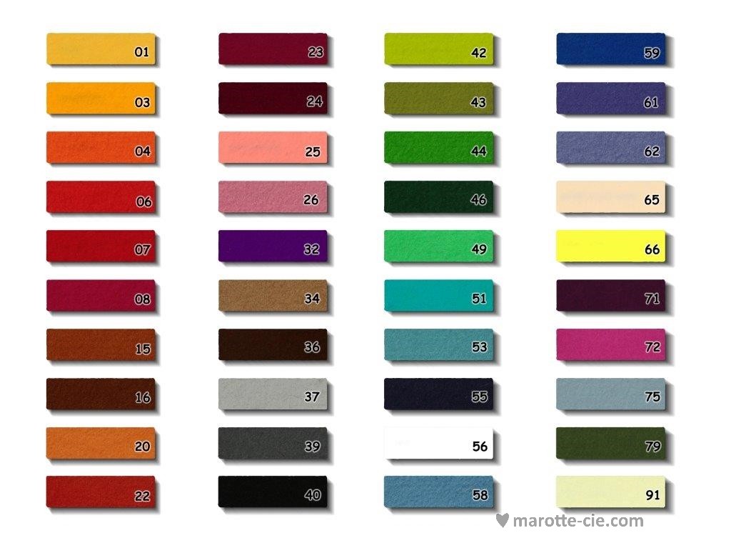 LOT 10 COUPONS FEUTRINE PURE LAINE 20 X 30 cm dans Feutrine pure laine par Marotte et Cie