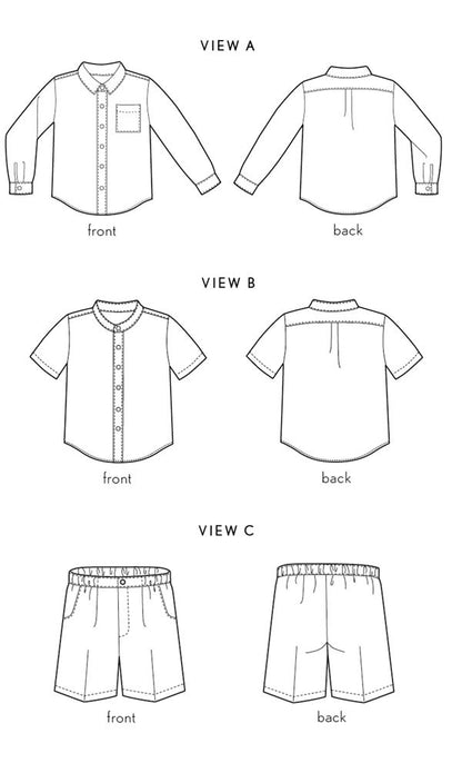 Sketchbook Shirt &amp; Shorts pattern dans Oliver S par Couture et Cie