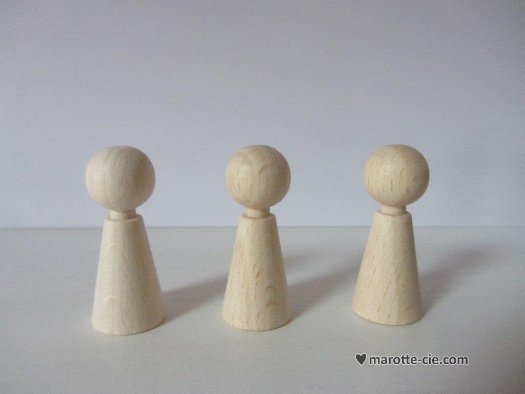 LOT 3 POUPEES BOIS 3.5 cm dans Fournitures diverses par Marotte et Cie
